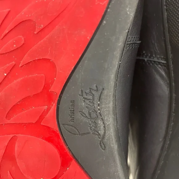 LOUBOUTIN {38} Boots Leather Studded Accents Lace-Up Boots - Picture 8 of 16